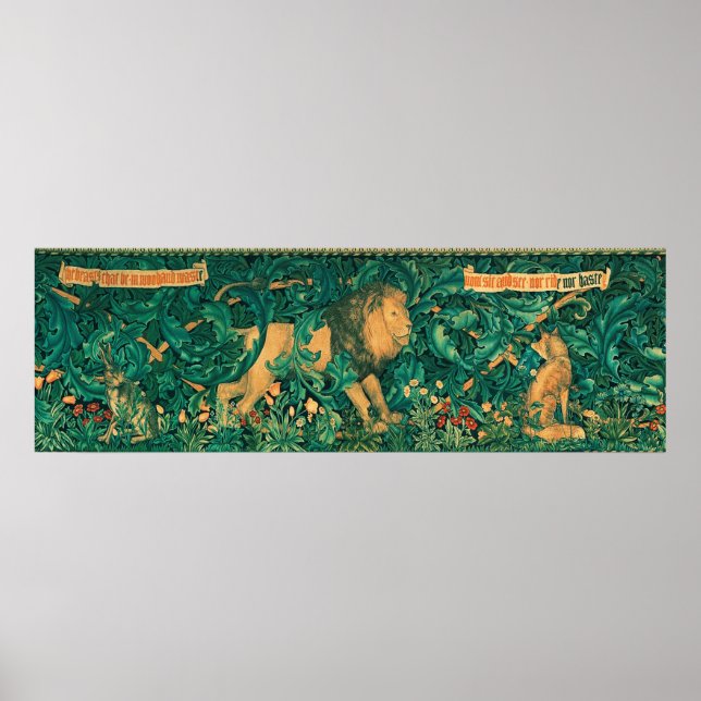 Forest Animals,Lion, W.Morris Digital elaboration Poster (Front)