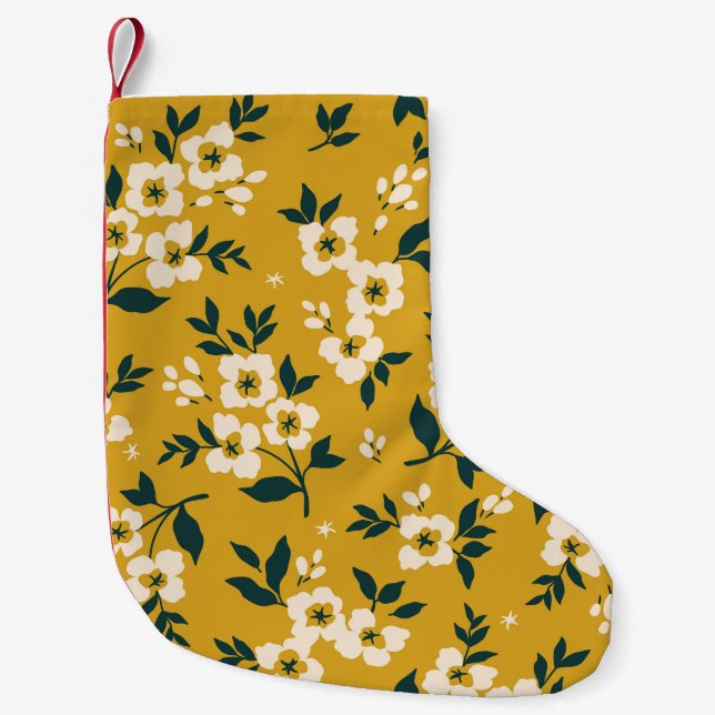 Forest animals, masks, virus pattern. small christmas stocking (Front)