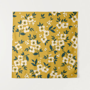 Forest animals, masks, virus pattern. tapestry