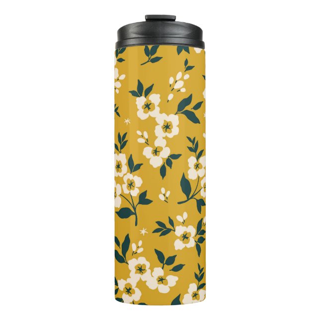 Forest animals, masks, virus pattern. thermal tumbler (Front)