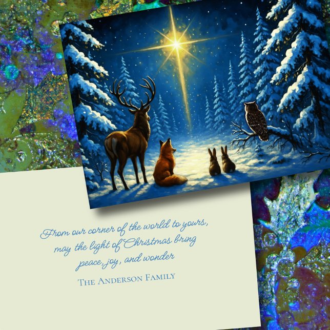 Forest Animals Mesmerised by the Christmas Star Holiday Card (Creator Uploaded)