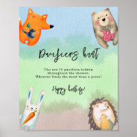 forest animals - Pacifier hunt game baby shower