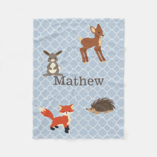 Forest Animals Personalised Fleece Blanket