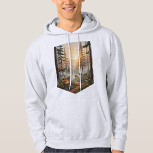 Forest Animals Sunset Adventure Hoodie