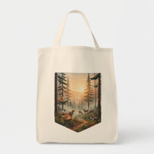 Forest Animals Sunset Adventure Tote Bag