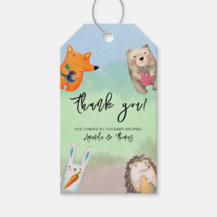 Forest animals - thank you baby shower gift tags