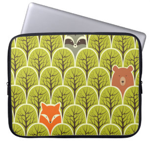 Forest Animals Vintage Pattern Laptop Sleeve
