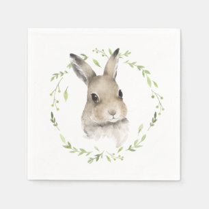 Forest Animals Watercolor Bunny Rabbit Simple Napkin