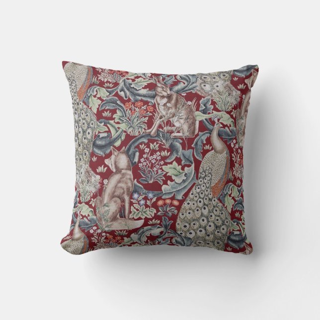 Forest Animals, William Morris Cushion (Front)