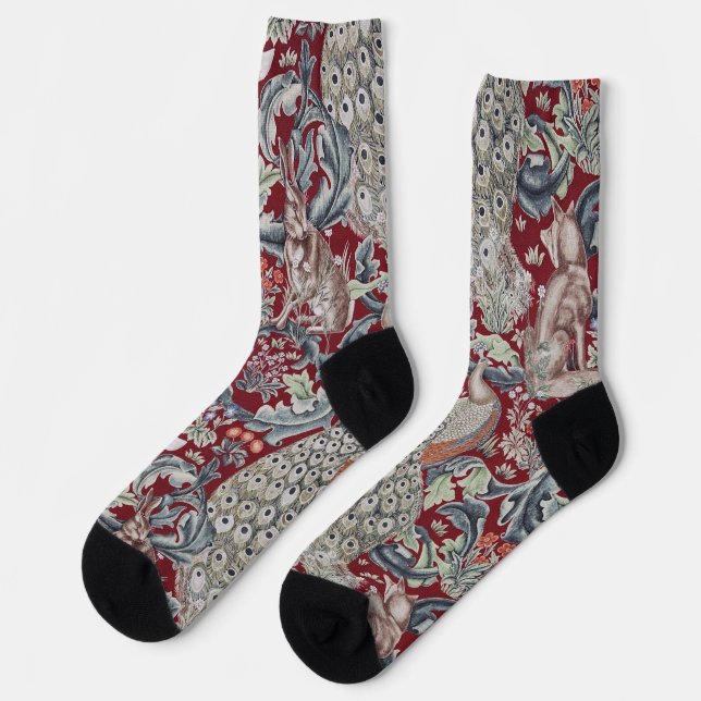 Forest Animals, William Morris Socks (Left)