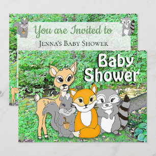 Forest Animals Woodland Creatures Baby Shower Invitation