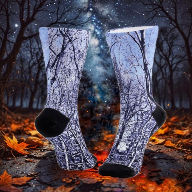 Forest At Twilight Socks (You can wear these haunting, Forest At Twilight Socks, throughout the fall season!)