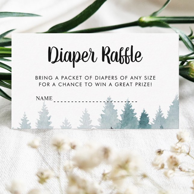 Forest Baby Shower Diaper Raffle Enclosure Card (Creator Uploaded)