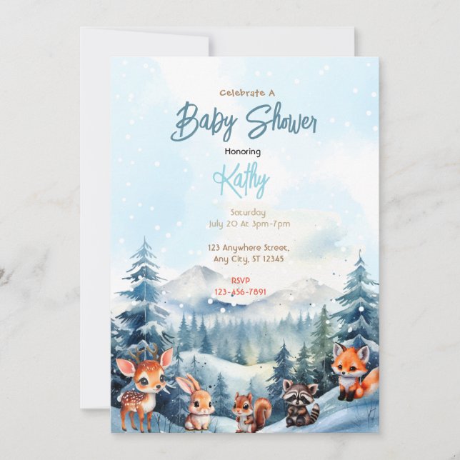 Forest Baby Shower Invitation (Front)