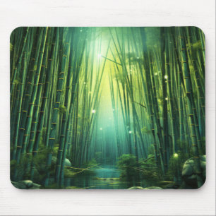Forest Bamboo Concept Abstract Colourful Scenery Mouse Pad