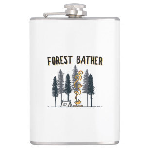 Forest Bather Camping Hip Flask