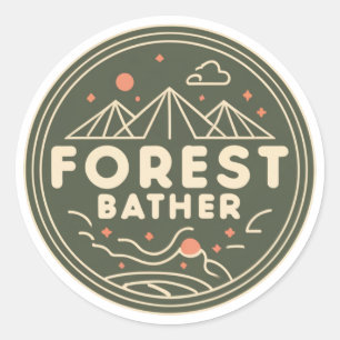 Forest Bather Circle Classic Round Sticker