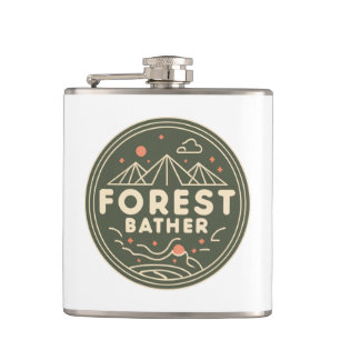 Forest Bather Circle Hip Flask