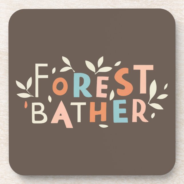 Forest Bather Custom Text Coaster (Front)