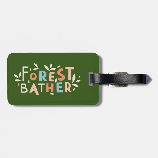Forest Bather Custom Text Luggage Tag (Back Horizontal)