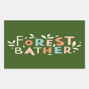 Forest Bather Custom Text Rectangular Sticker