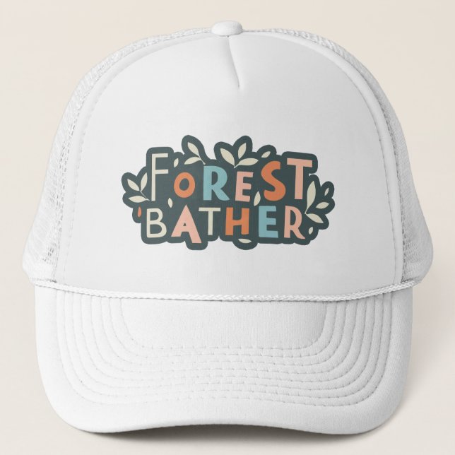 Forest Bather Custom Text Trucker Hat (Front)