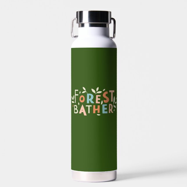 Forest Bather Custom Text Water Bottle (Front)