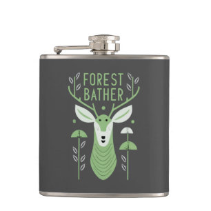 Forest Bather Deer Hip Flask