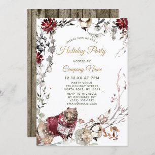 Forest Bear Corporate Holiday Christmas Party Invitation
