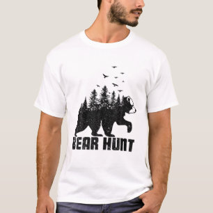 Forest Bear Hunt - Bear Forest Clipart Hunting Sea T-Shirt