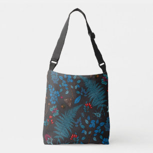 Forest berries, leaves and bugs 1 crossbody bag