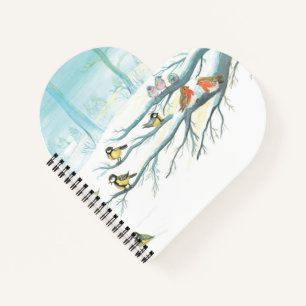 Forest birds in winter notebook