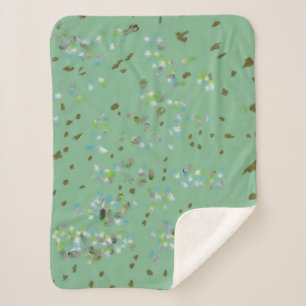 Forest Birds Sherpa Blanket