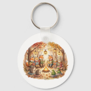 Forest Book   Cosy Woodland cottagecore cushion Key Ring