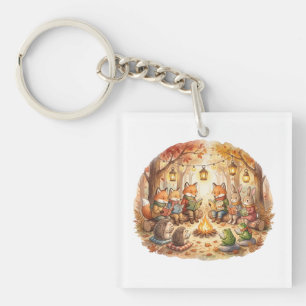 Forest Book Cosy Woodland cottagecore cushion Key Ring