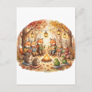 Forest Book Cosy Woodland cottagecore cushion Postcard