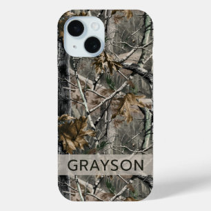 Forest Branches Camouflage Personalised iPhone 15 Case