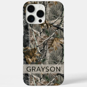 Forest Branches Camouflage Personalized iPhone 16 Pro Max Case