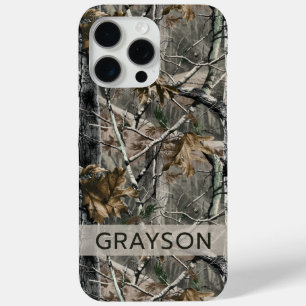 Forest Branches Camouflage Personalized iPhone 15 Pro Max Case