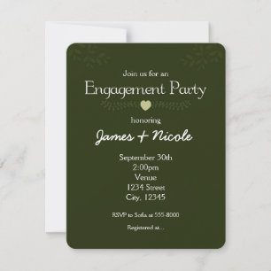 Forest Branches Rustic Engagement Party Invitation