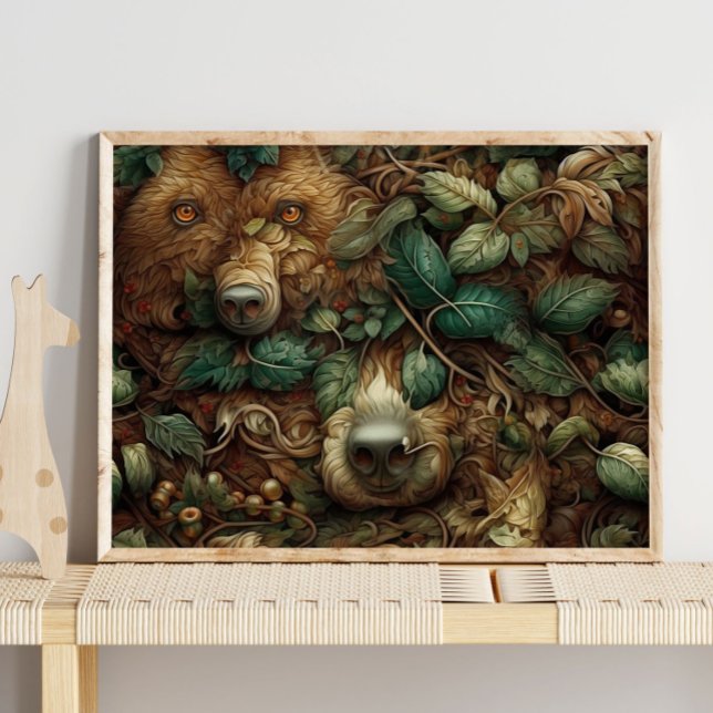 Forest Brown Bear Animal | Brown Bear Wall Print (Creator Uploaded)
