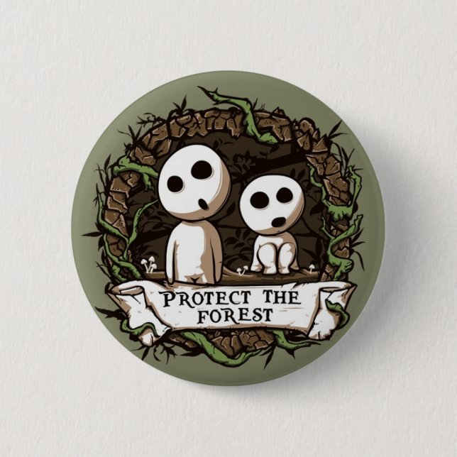 Forest Button! 6 Cm Round Badge (Front)