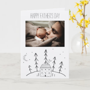 Forest Cabin Moon Father's Day with Photo Card
