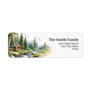 Forest Cabin Return Address Labels Personalised