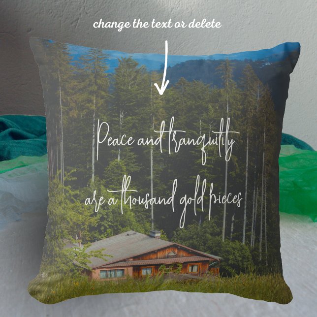 Forest cabin under the mountains  cushion (Creator Uploaded)