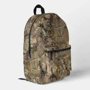 Forest Camo with Dry Leaves Pattern Printed Backpack
