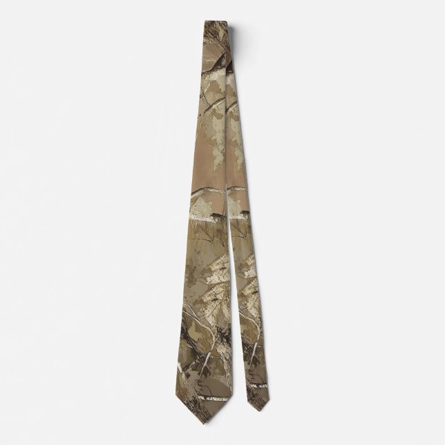 Forest Camo with Dry Leaves Pattern Tie (Front)