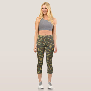 Forest Camouflage Capri Leggings