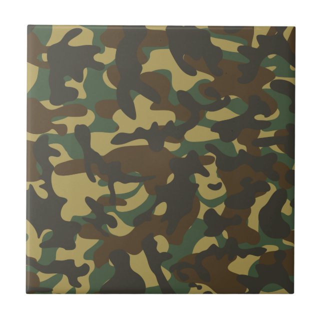 Forest Camouflage  Ceramic Tile (Front)