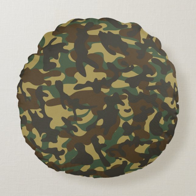 Forest Camouflage  Round Cushion (Front)